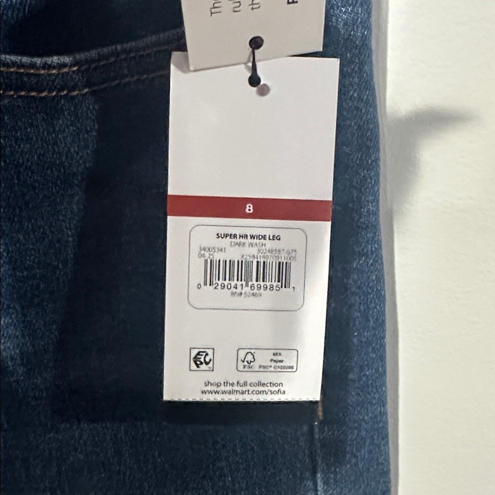 Sofia by Sofia Vergara Women's Margot Wide Leg High Rise Jeans Size 8 - Picture 8 of 12
